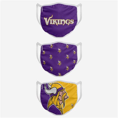 Minnesota Vikings 3 Pack Face Cover FOCO