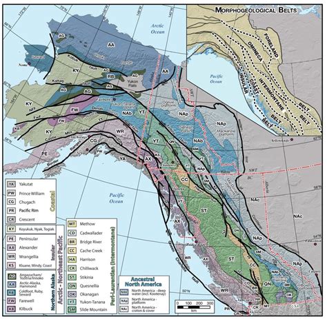 Terrane map of the NW Cordillera (from Nelson et al. 2013). Dunite Peak... | Download Scientific ...