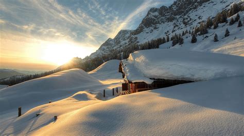 Winter Mountains in Austria UHD 4K Wallpaper | Pixelz