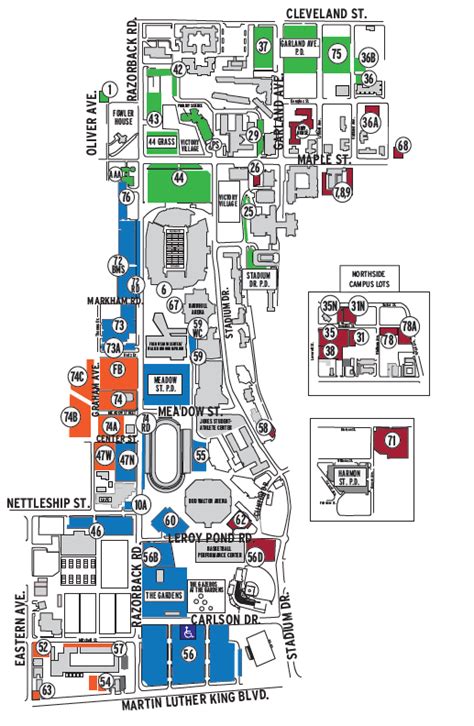 Razorback Parking Map