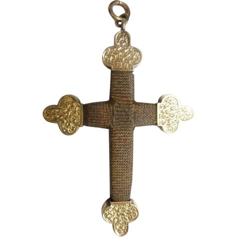 Antique 14KARAT Hair Cross Crucifix Pendant | Crucifix pendant, Cross jewelry, Antiques