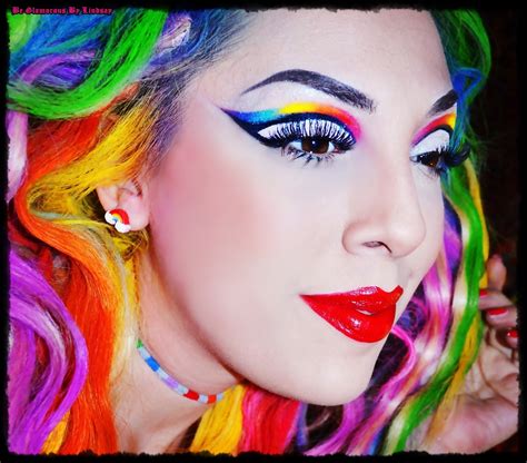 Be Glamorous By Lindsay: Crazy Rainbow Hair and Makeup Tutorial