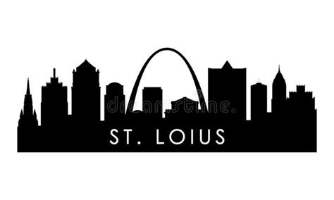 St.Louis Skyline Silhouette Stock Vector - Illustration of downtown, silhouette: 194644393 ...