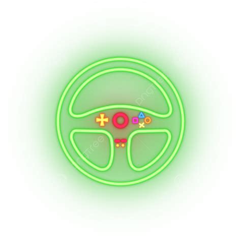 Game Steering Wheel PNG Transparent, Steering Wheel Controller Game In Neon Style, Steering ...