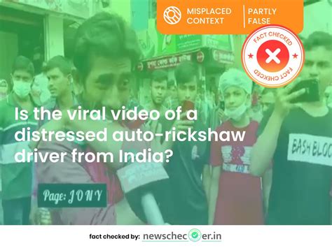 Viral Video Of Distressed Auto-Rickshaw Driver Is From Bangladesh, Not India - Newschecker