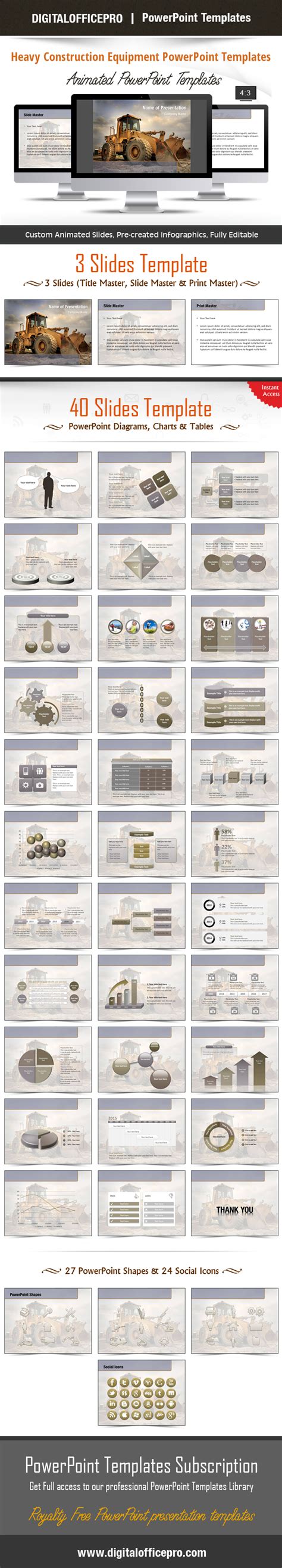 Heavy Construction Equipment PowerPoint Template Backgrounds | Powerpoint templates, Powerpoint ...