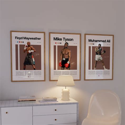 Mohammed Ali Mike Tyson Poster, Boxing Mayweather Poster, Sports Poster, Boxing Wall Art ...