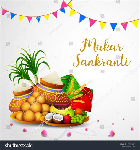 Happy Makar Sankranti Greeting Card Stock Vector (Royalty Free ...