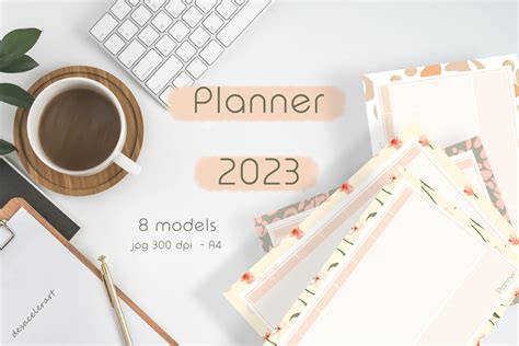 Printed and Colored 2023 Planner Kit Graphic by desacelerart · Creative ...