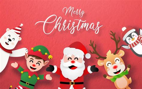 Merry Christmas Card with Christmas character 673397 Vector Art at Vecteezy