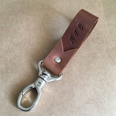 Monogrammed Leather Key Fob Leather Key Holder Leather Key | Etsy