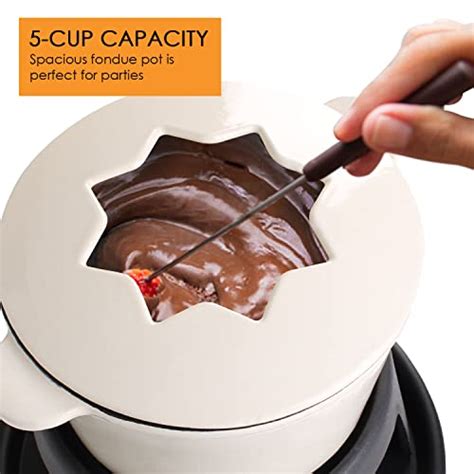 Artestia Cast Iron Fondue Pot Set for Meat, Chocolate & Cheese, Cast ...