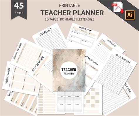 Printable Teacher Planner Digital Planner Pages Lesson Planner teacher Binder Planner Teacher ...