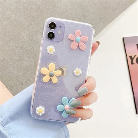 Bling Daisy Clear iPhone Case | FINISHIFY