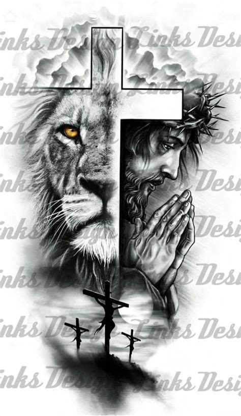 Lion and Jesus Waterslide Tattoo for Waterslides on Tumblers - Etsy