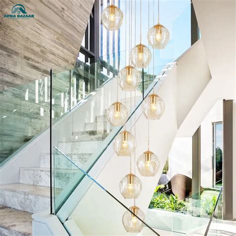 Modern Spiral Staircase Lighting Chandelier Long Chandelier Living Room Villa Loft Dining Room ...