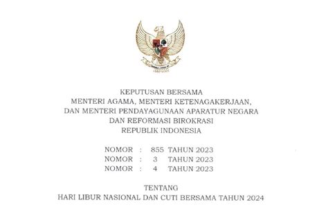 Sekretariat Kabinet Republik Indonesia | Gov't Announces National Holidays for 2024