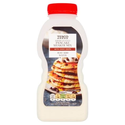 Tesco American Pancake Shaker Mix With Chocolate Chips 155G - Tesco ...