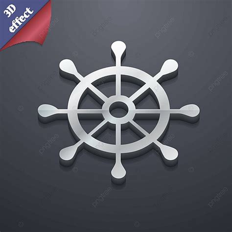 3d Ship Helm Icon Modern Trendy Symbol With Text Spacevector Design ...