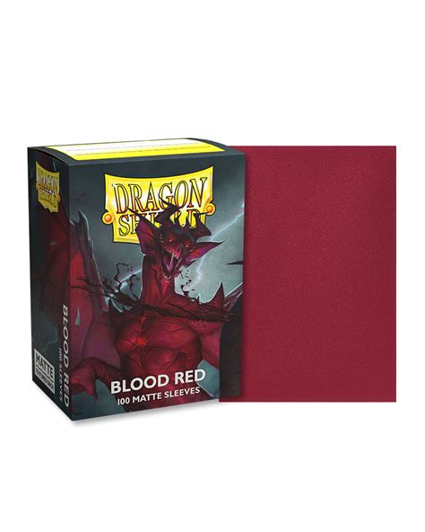 Dragon Shield 100 stk Standard Size Sleeves - Blood Red Matte - KanonCon