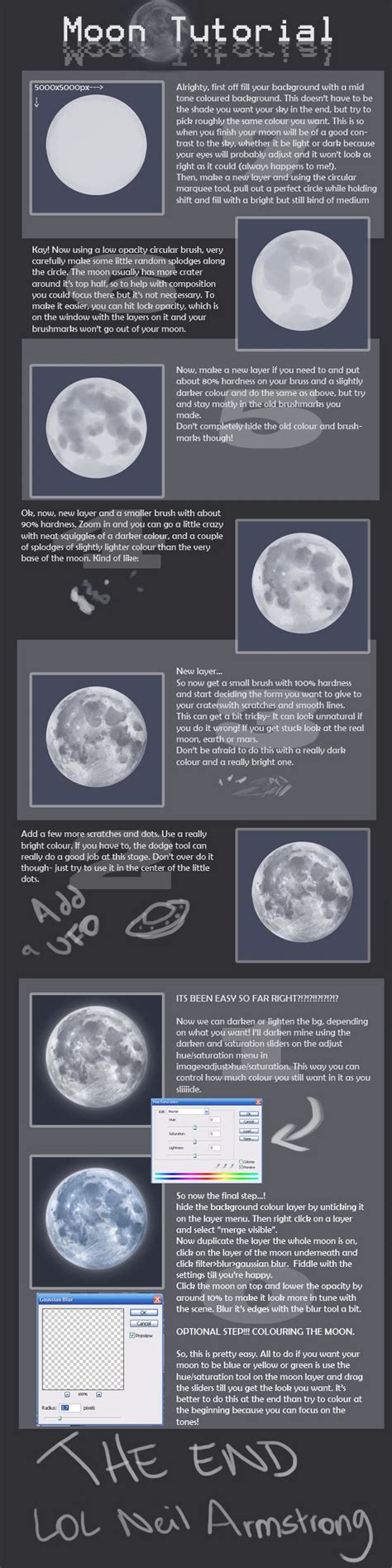 Moon: "#Moon Tutorial," by Spell, at deviantART. Digital Painting Tutorials, Digital Art ...