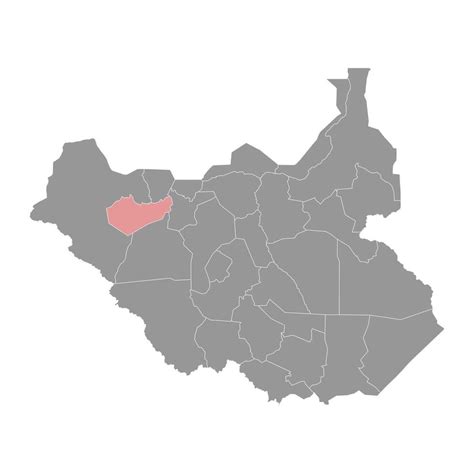 Aweil State map, administrative division of South Sudan. Vector ...