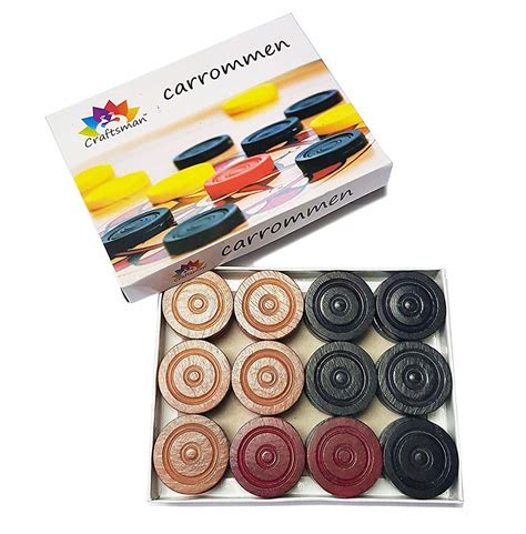 Buy Craftsman Carrom Coin Set of 24 Coins + 1 Stricker for Champions ...