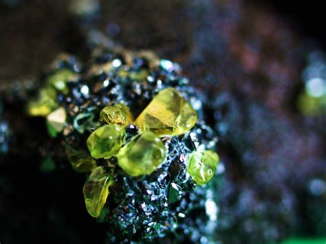 Olivine Mineral on a piece of lava found on the Island of … | Flickr