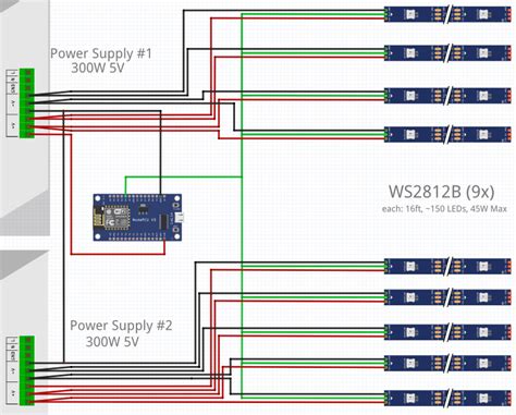 Wiring WS2815 (12v) strips and ESP8266 : WLED