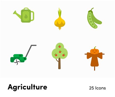 Agriculture Flat Vector Icons S11262102 | Infografolio