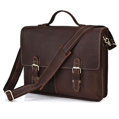 Dark Brown Student Leather Bag | In stock! | Delton Bags