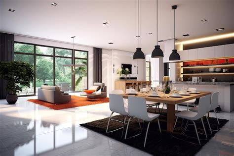 Premium AI Image | Modern house interior background with living room