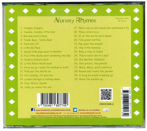 Nursery Rhymes CD Favourite children's songs Kids nursery rhymes NEW & WRAPPED | eBay