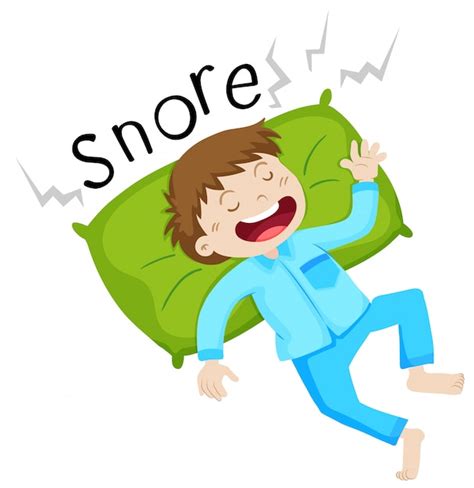 Boy in bed snoring Vector | Free Download