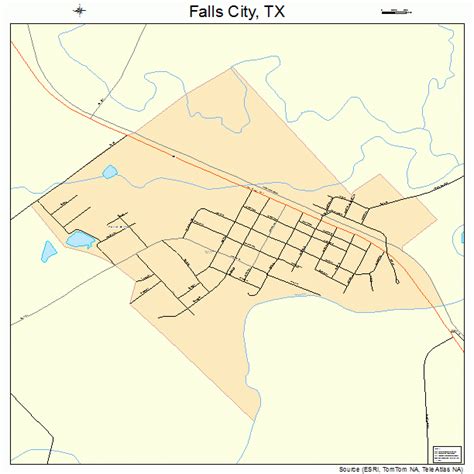 Falls City Texas Street Map 4825392