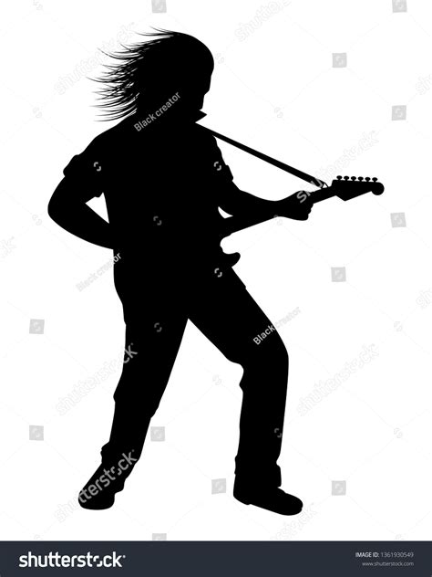 Rock Musician Guitar Silhouette Vector Stock Vector (Royalty Free ...