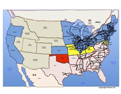 The CivilWar Simulation Railroad Map shows how the North's ...