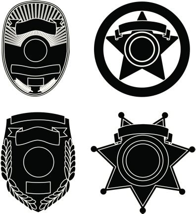 Law Enforcement Badge Silhouettes Stock Illustration - Download Image Now - iStock