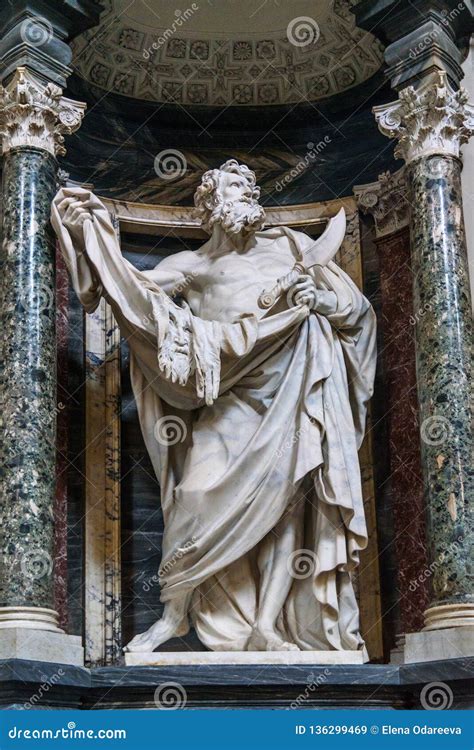 Statues of the Apostle St. Bartholomew Inside of Basilica Di San ...