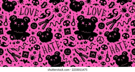 Grunge Emo Seamless Pattern Wallpaper Artvector 库存矢量图（免版税）2233011475 ...