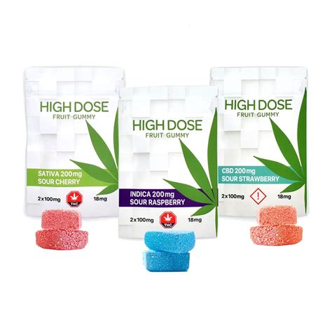 High Dose - Cannabis Fruit Gummies (200mg THC/CBD) - BC Bud Supply