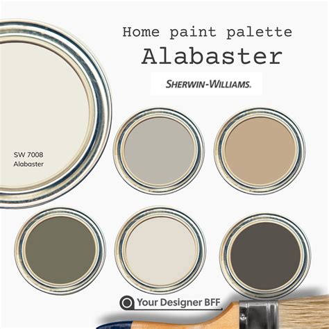 SW 7008 Alabaster Complementary Color Palette For Sherwin - Etsy España