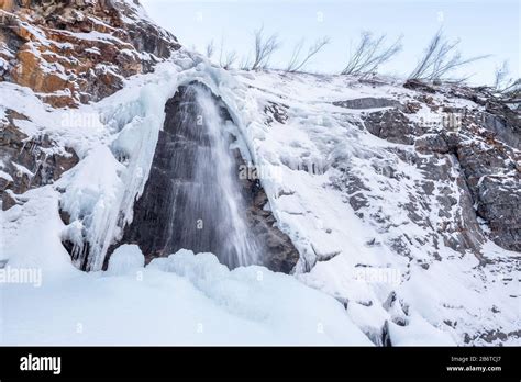 Winter waterfall, Wallowa Mountains, Oregon Stock Photo - Alamy