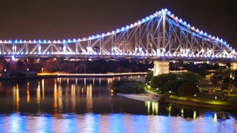 Brisbanes Story Bridge Night Time Lapse Stock Footage Video (100% ...