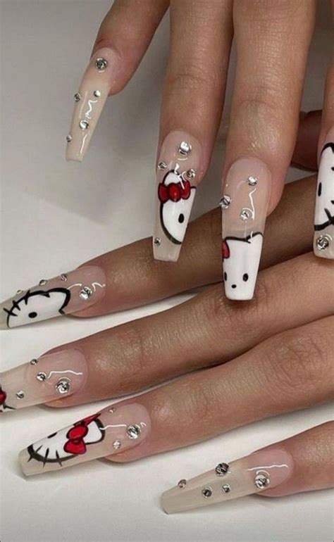 hello kitty nails | Hello kitty nails, Goth nails, Grunge nails