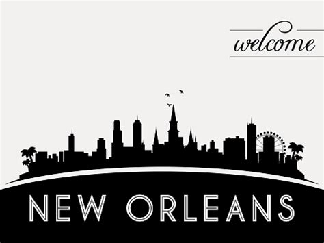 New Orleans Usa Skyline Silhouette Stock Illustration - Download Image ...