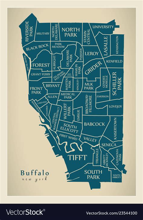 Modern city map - buffalo new york city Royalty Free Vector