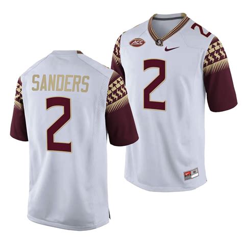 Deion Sanders Florida State Seminoles College White 2 Jersey Men ...