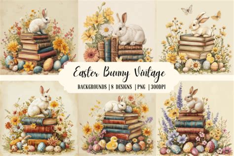 Easter Bunny Vintage Background Graphic by Babydell Art · Creative Fabrica