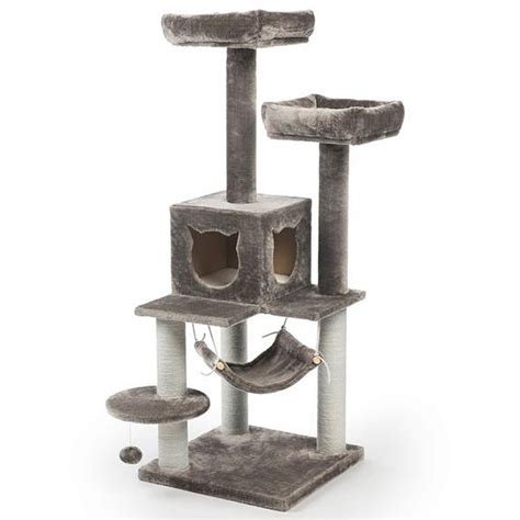 Gray Kitty Furniture with Cat Face Condo and Hammock